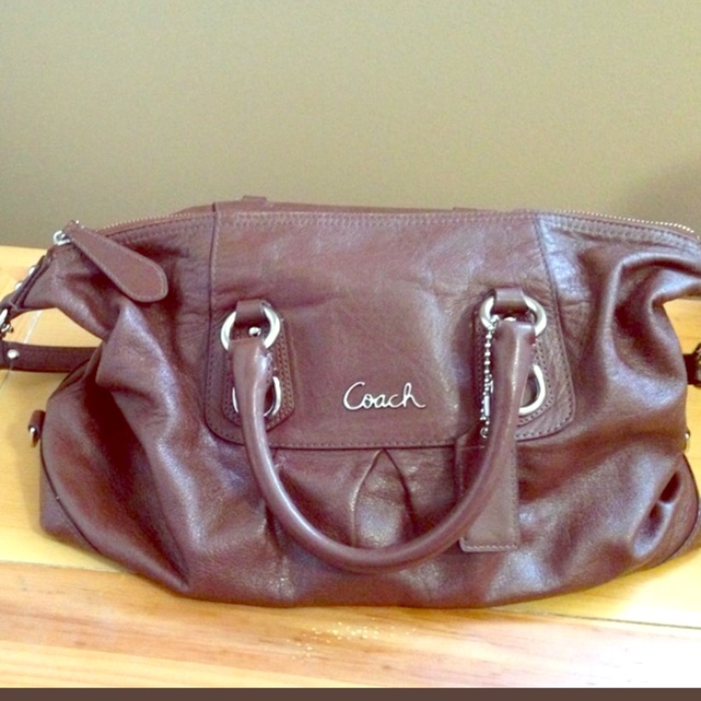 Coach Brown Leather Satchel Ashley F15447